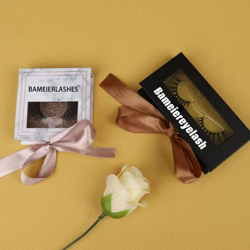 

100% mink custom logo case hot selling handmade 3D 4D Natural False lashes, Natural black