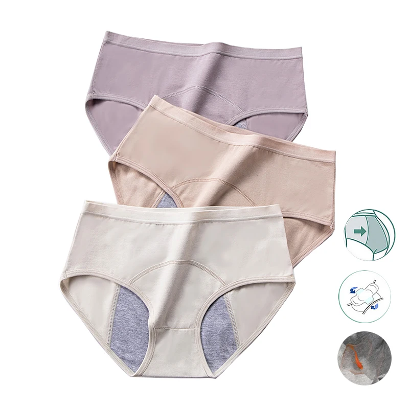 

Wholesale Leakproof Breathable Cotton Widen Women Menstrual Panties Mid-Rise Girls Physiological Pants Sanitary Period Underwear