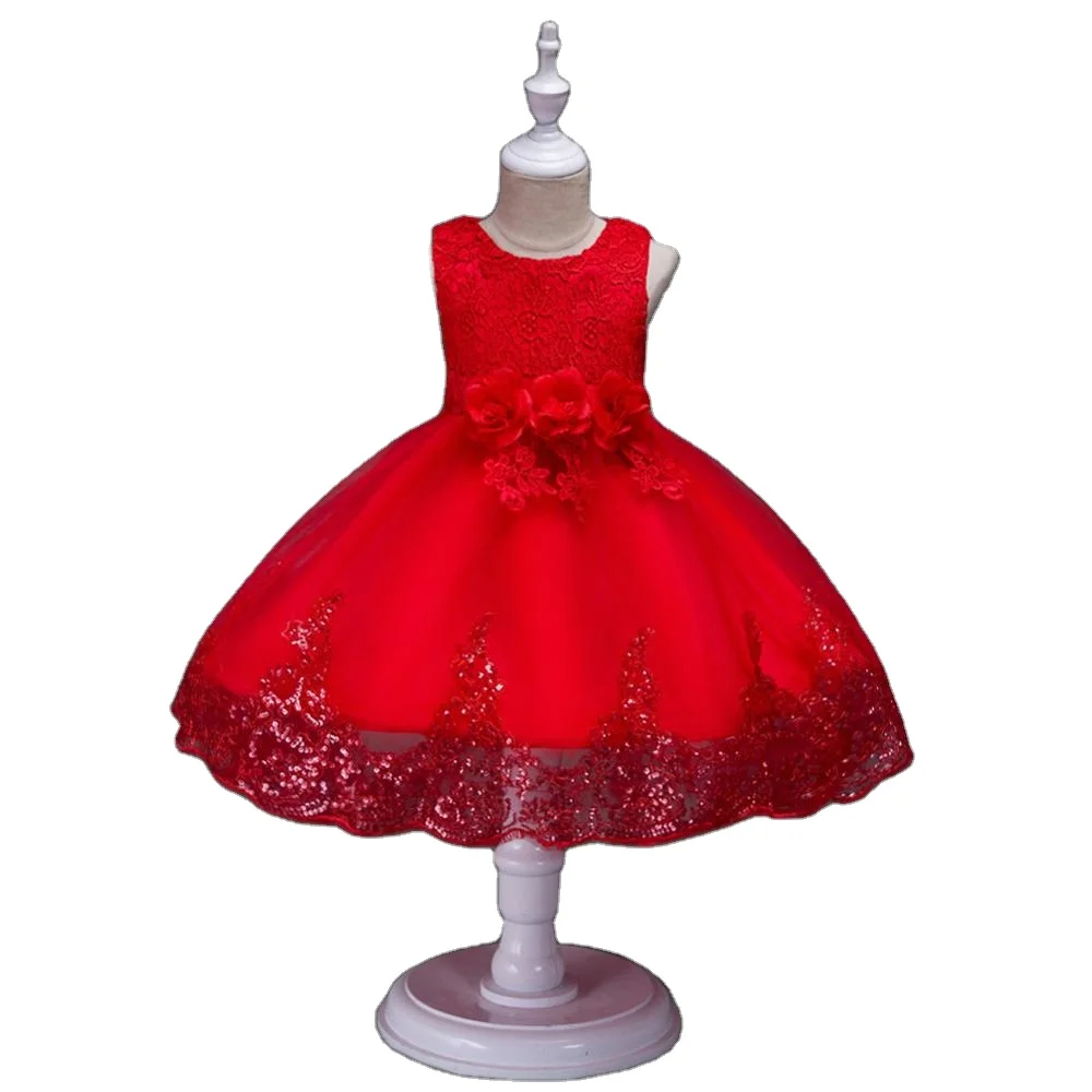 

European style flower girl bridesmaid baby girl dresses for party Sequin kid evening dress f, Red ,pink ,rose ,purple ,white , shrimp pink