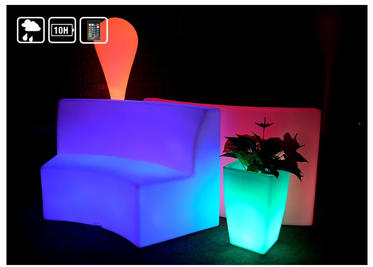Wholesale Modern Design Pe Plastic Illuminated Furniture For Home Garden Led Chair Led Sofa