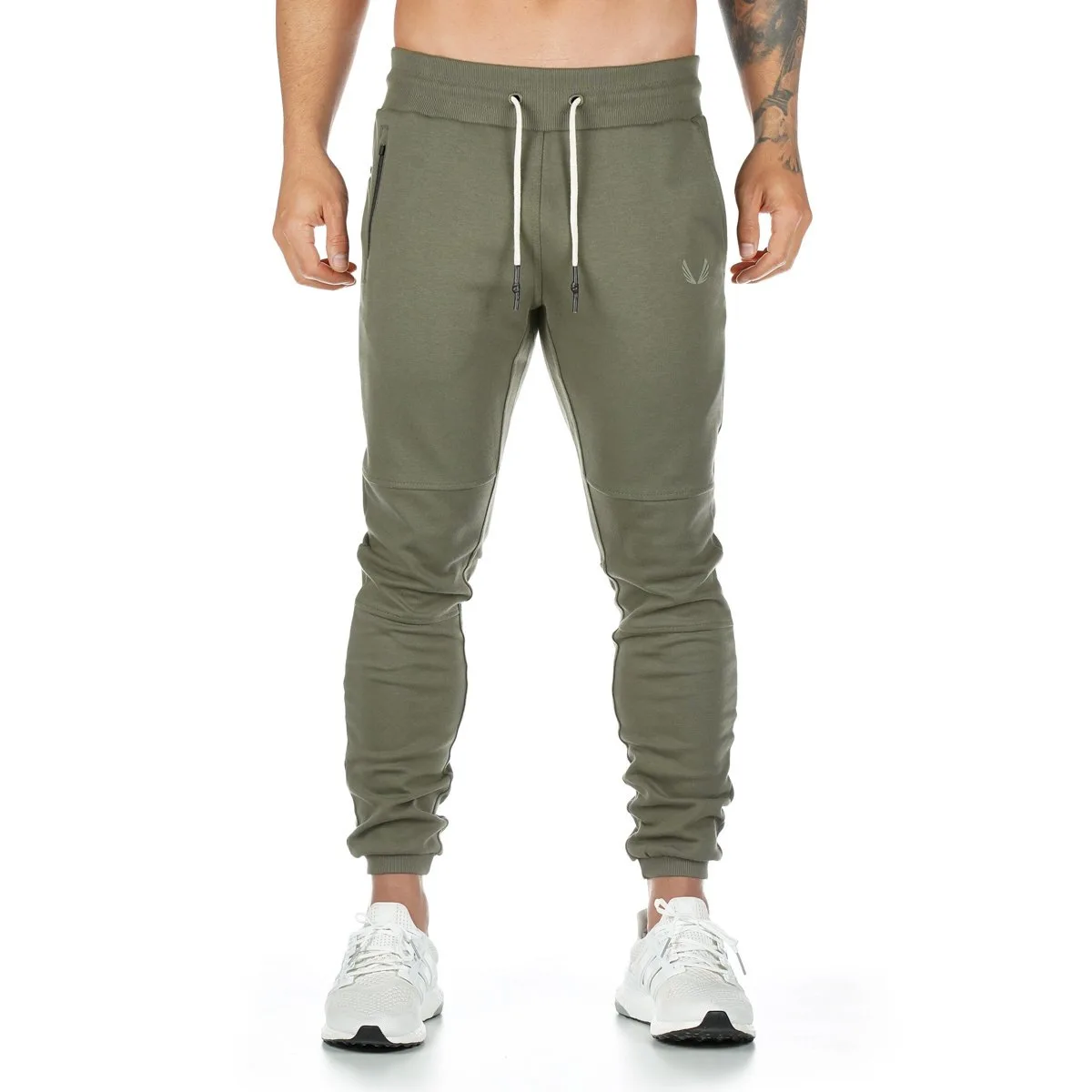 

2021 Wholesale Custom Logo Men's Slim Fit Track Sports Pants Gym Workout Running Athletic Jogger Trousers Hanging Towel, 4 colors