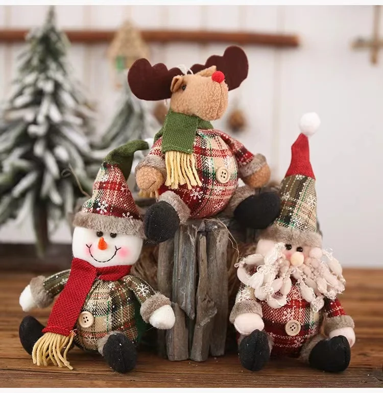 

Christmas Dolls Tree Decor New Year Ornament Reindeer Snowman Santa Claus Standing Doll Navidad Decoration Merry Christmas