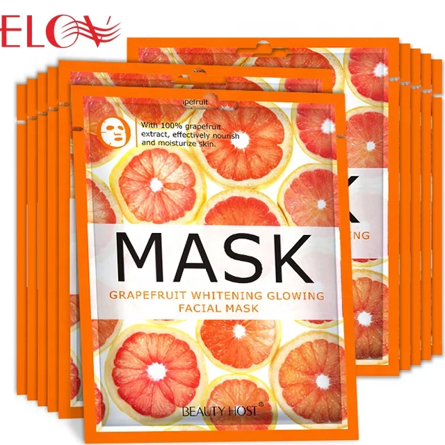 

Grapefruit Extract Organic Skin Care Cosmetics Sheet Maker Pack Brightening Moisturizing Glowing Facial Fruit Face Mask