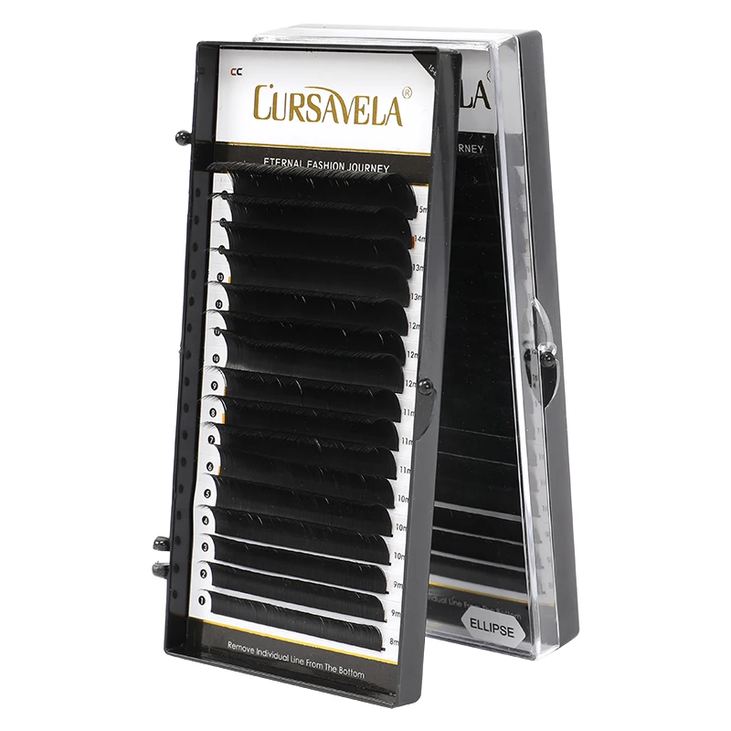 

Private Label Volume Fast Easy Faning Eyelash Extensions Fans, Matte dark black