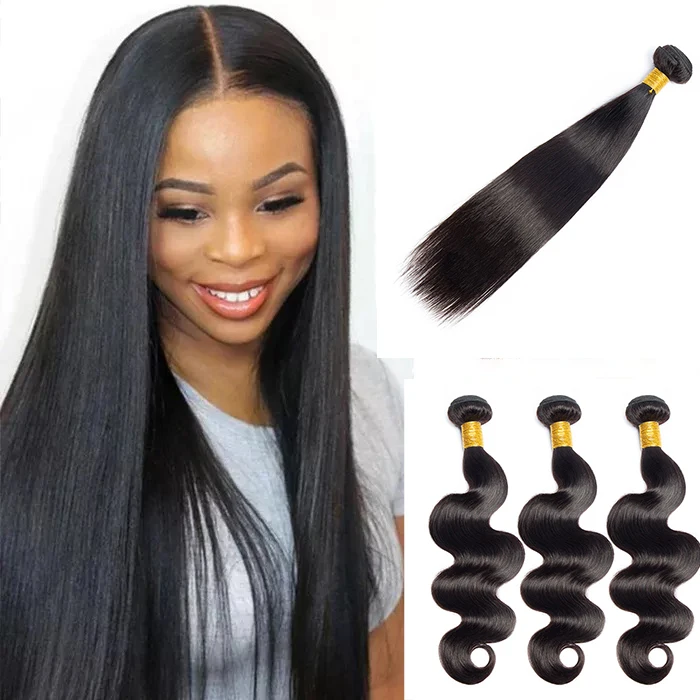 Dropshoping Human Hair Bundle 100% Unprocessed 9A 10A 12A Straight/Body/Water/Deep Hair Extension Can Be Bleach and Dyed B02