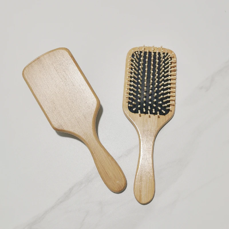 

High Quality Eco-friendly Handmade Cushion Hairbrush Natural High Fashion Paddle Hair Brush Imported Classic Bamboo Hairbrush, Customized color