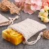 Siumir Sisal Soap Bag with Drawstring Natural Soap Pack Soap Saver Pouch for Foaming Drying Soaps Exfoliation Massage