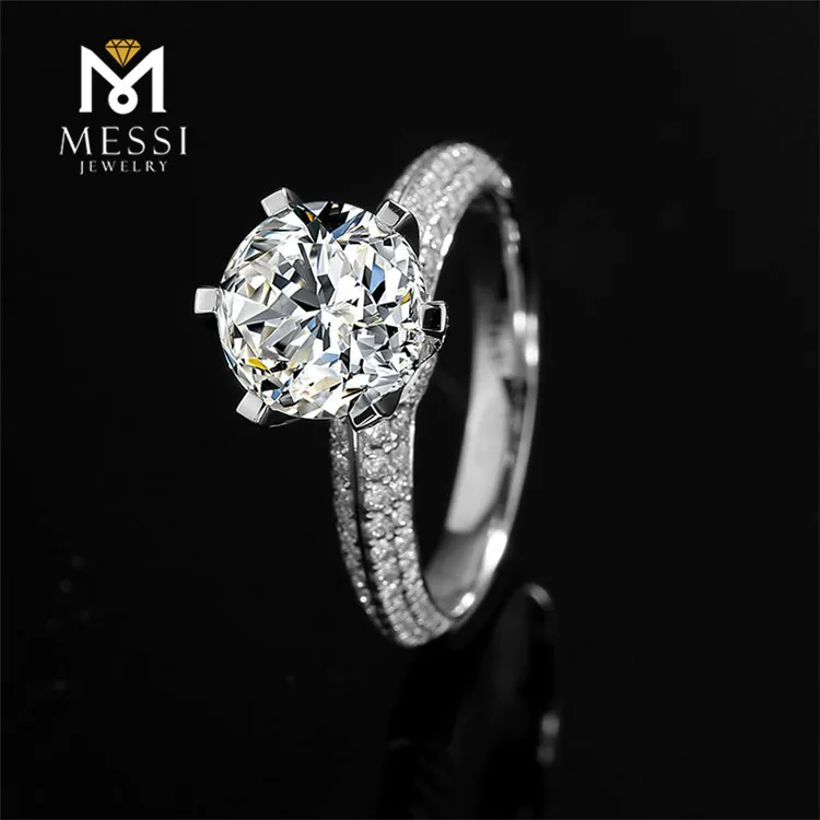 
Messi Jewelry 2 Carat VVS DEF diamond moissanite ring 14k 18k white gold engagement wedding ring cvd diamond ring 