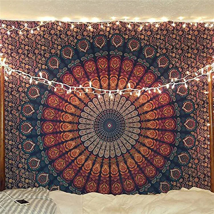 

DABMORE Lite Tapestry Wall Hanging Mandala Tapestries Indian Bedspread Picnic Bed sheet Blanket Wall Art Hippie Tapestry, As pictures