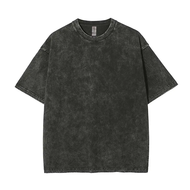 Men's Clothes T-shirtS Custom Logo Acid Wash T-shirt 100% Cotton Unisex T-shirtS Oversized Vintage T Shirts for Men