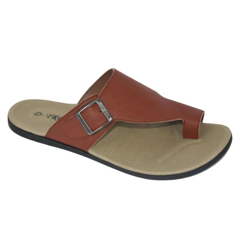 

China supplier wholesale casual fashion leather men slippers summer, Black/coffee/brown