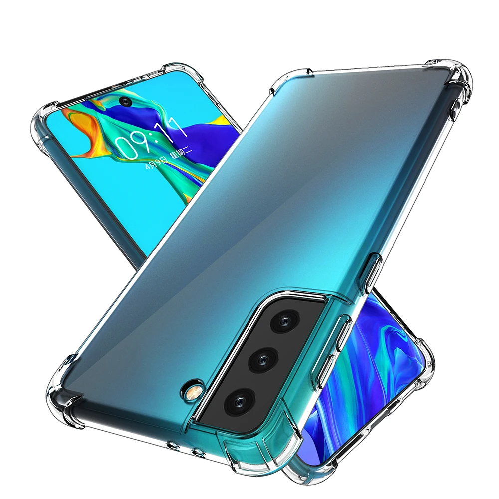 

Clear TPU Air Bumper ShockProof silicone Phone Cover case For Samsung S21 Ultra