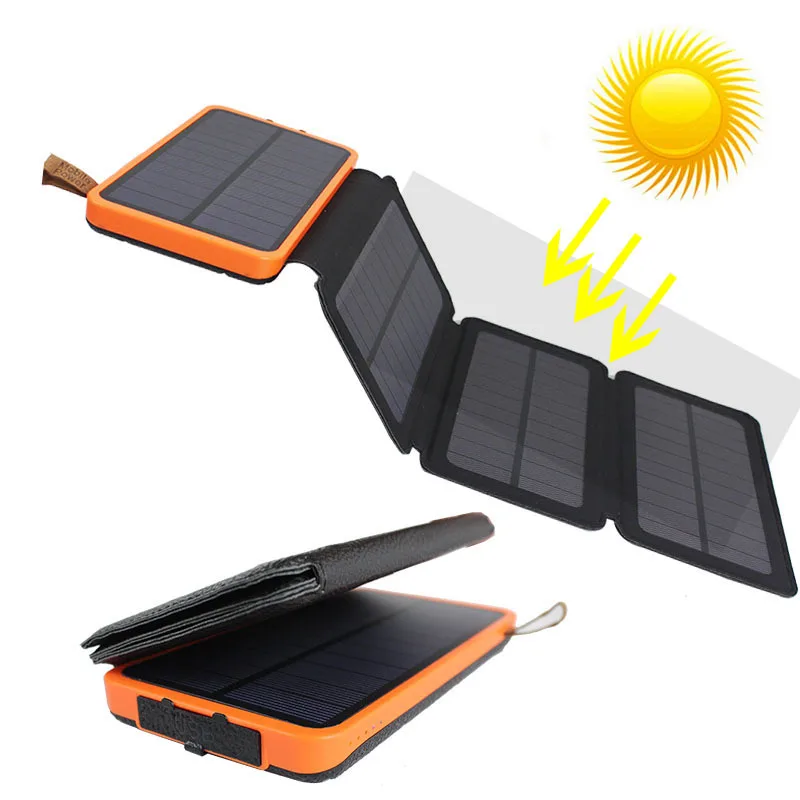 

Waterproof Foldable Solar Power Bank 20000mah Dual USB Li-Polymer Solar Battery Charger Travel Powerbank for All Phone, Orange, yellow, green, black