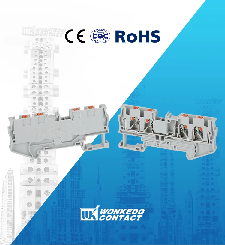 10 Stück PT4-QU Push-In 4 Leiter Doppelzufuhr Stecker PT 4 QUATTRO Draht Elektrischer Steckverbinder DIN-Schienenklemmenblock PT 4-QU – Detail 7