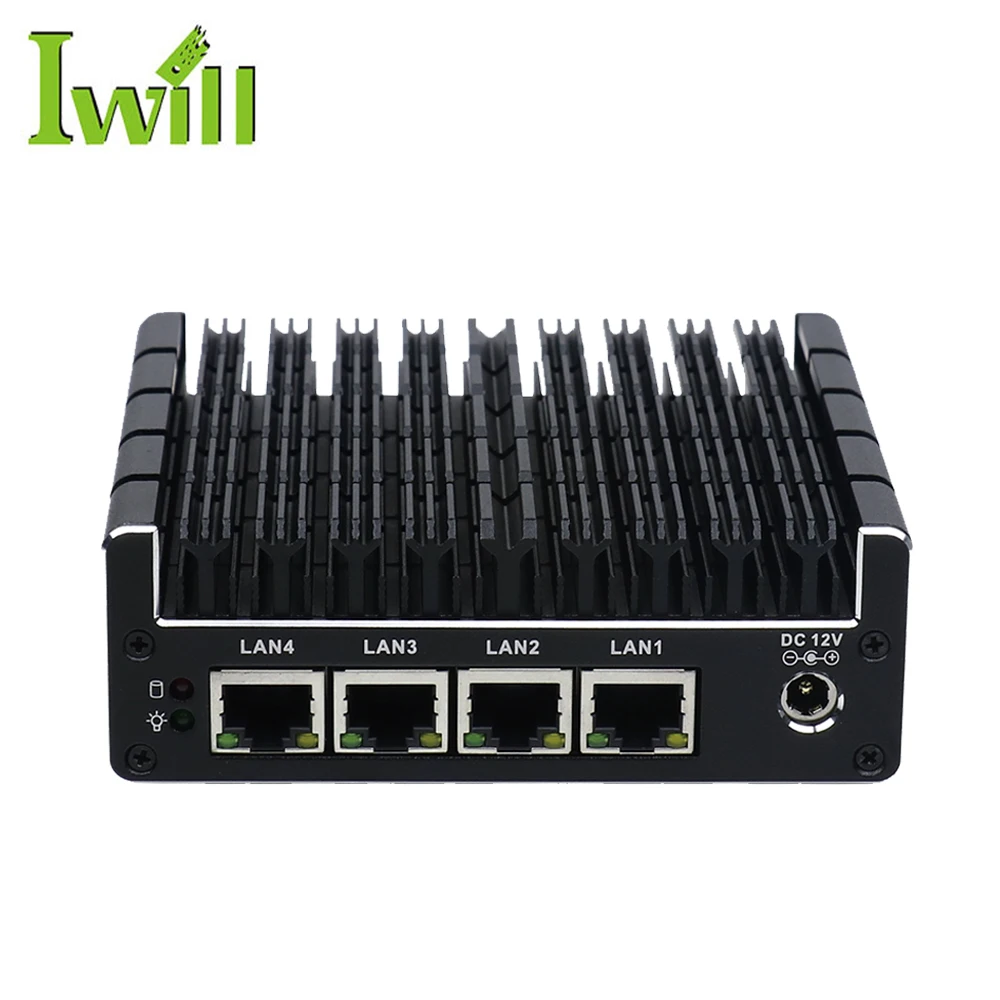 

Iwill 4 lan Mini pc fanless firewall vpn J3160 firewall appliance Support VPN server router