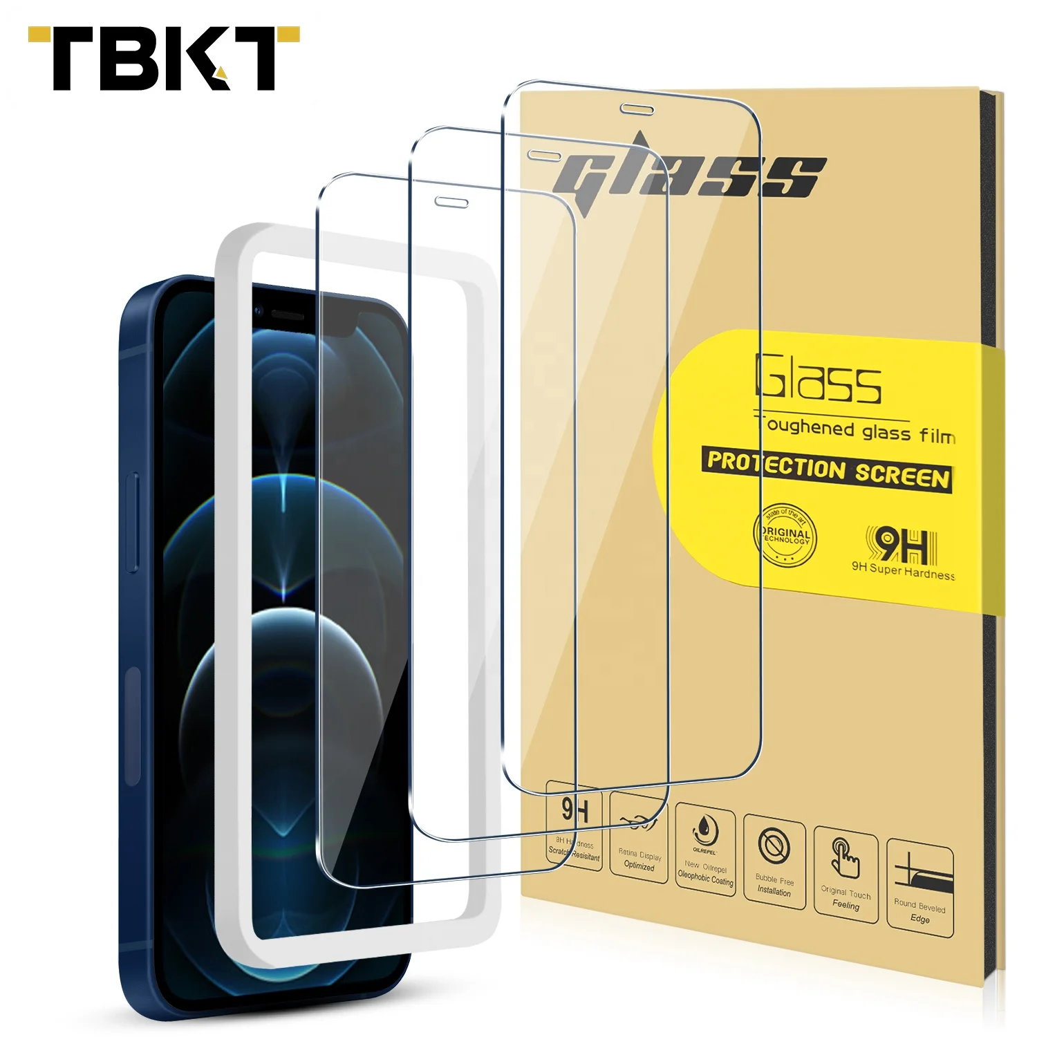 

2.5D Screen glass 9h Screen Protector 0.33mm Screen Tempered glass for iphone 12 por 6.1 Fine hole 3 pack