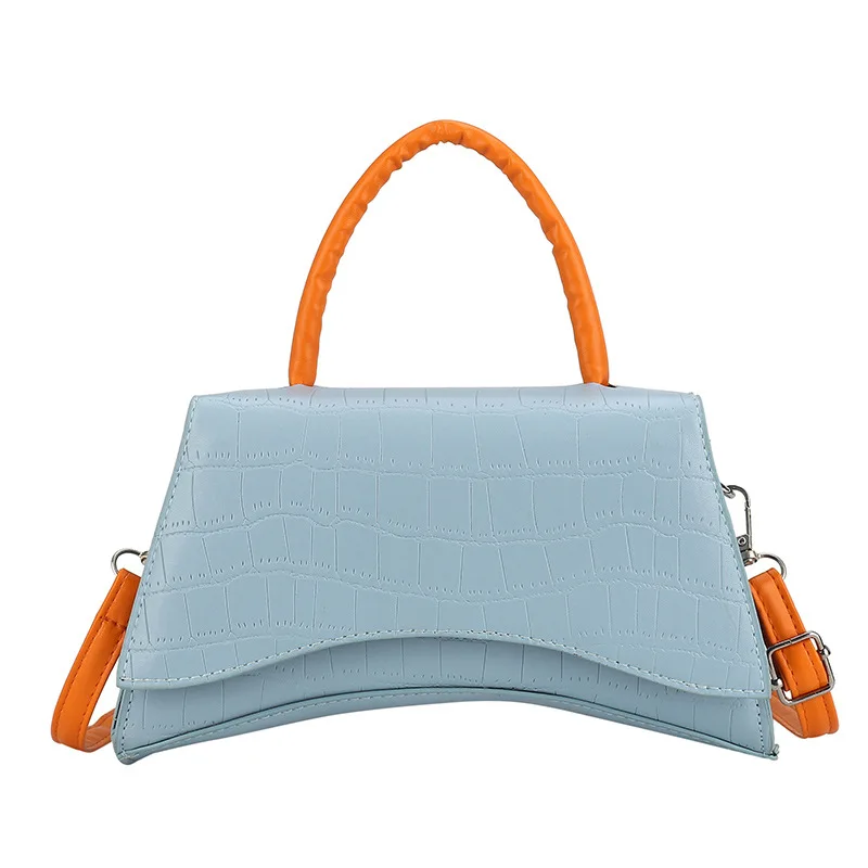 

Fashion handbag for summer 2022 Retro crocodile-patterned contrast color small square bag, Picture color ,can also be customized