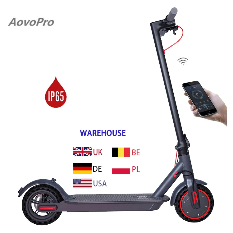 

AOVO US Warehouse Stock Waterproof Newest 10.5AH Foldable 2 Wheel Adult Electric Scooter with Aovopro APP