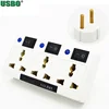 Factory German Standard 1 to 3 Travel Extension Socket With Independent Switch Indicator