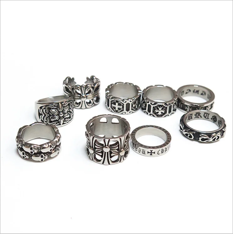 

New Hand-woven Women Fashion Vintage Jewelry Punk Adjustable Mens Rings Stainless Steel Jewelry Hip Hop Punk Ring