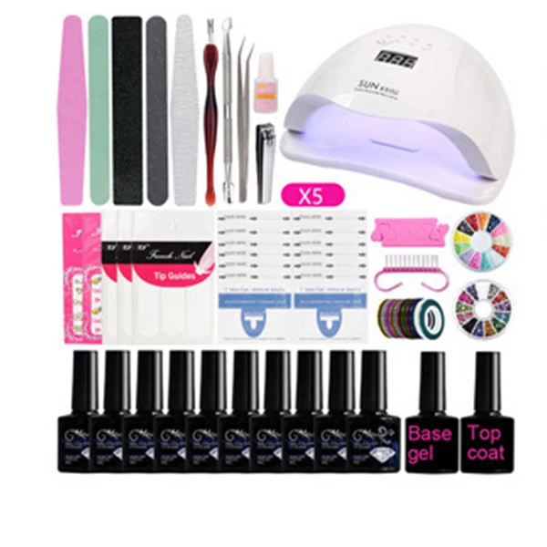 

Hot Sale Top Coat Gel Uv Poly Nail Polish Set For Girl DIY Nail Art