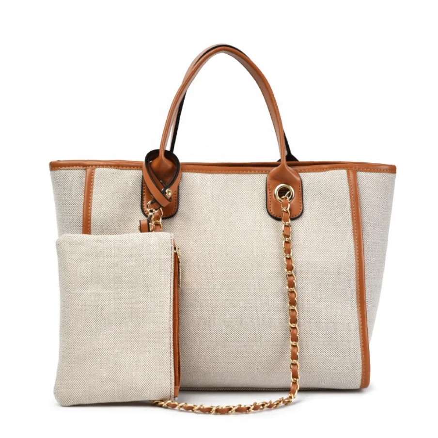 

Canvas bag 2022 new designer fashion 2 pcs handbags sets shoulder crossbody casual trending simple hand bags women tote bag, Customized color