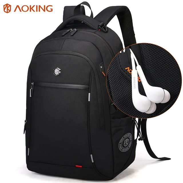 

Aoking high capacity stylish polyester backpack headphones backpack male wholesale mochila bagpack