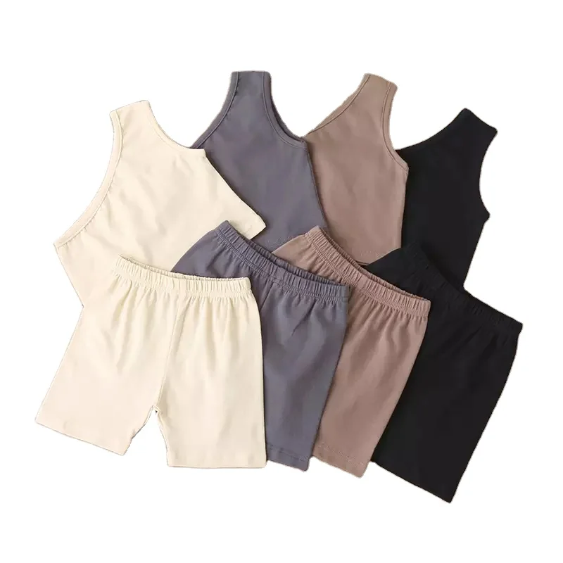 

Toddler Baby Girl Summer Clothes Sets One Shoulder T Shirts Tops Solid Sport Shorts 2pcs Children Clothing Kids Girl Clothes Set, Soild color