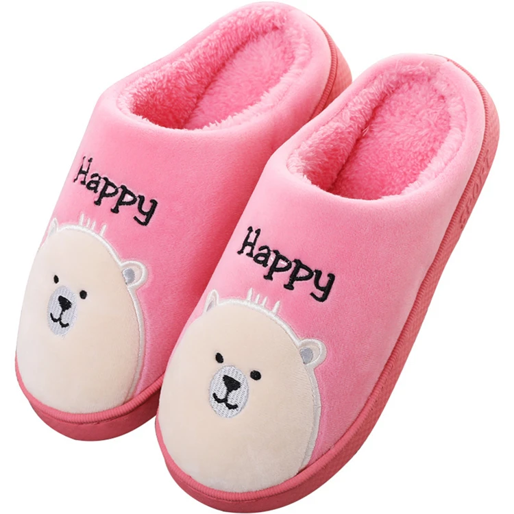 

2020 new cotton slippers women winter platform warm slippers home hotel indoor non-slip couple cartoon plush cotton slippers, Pictures