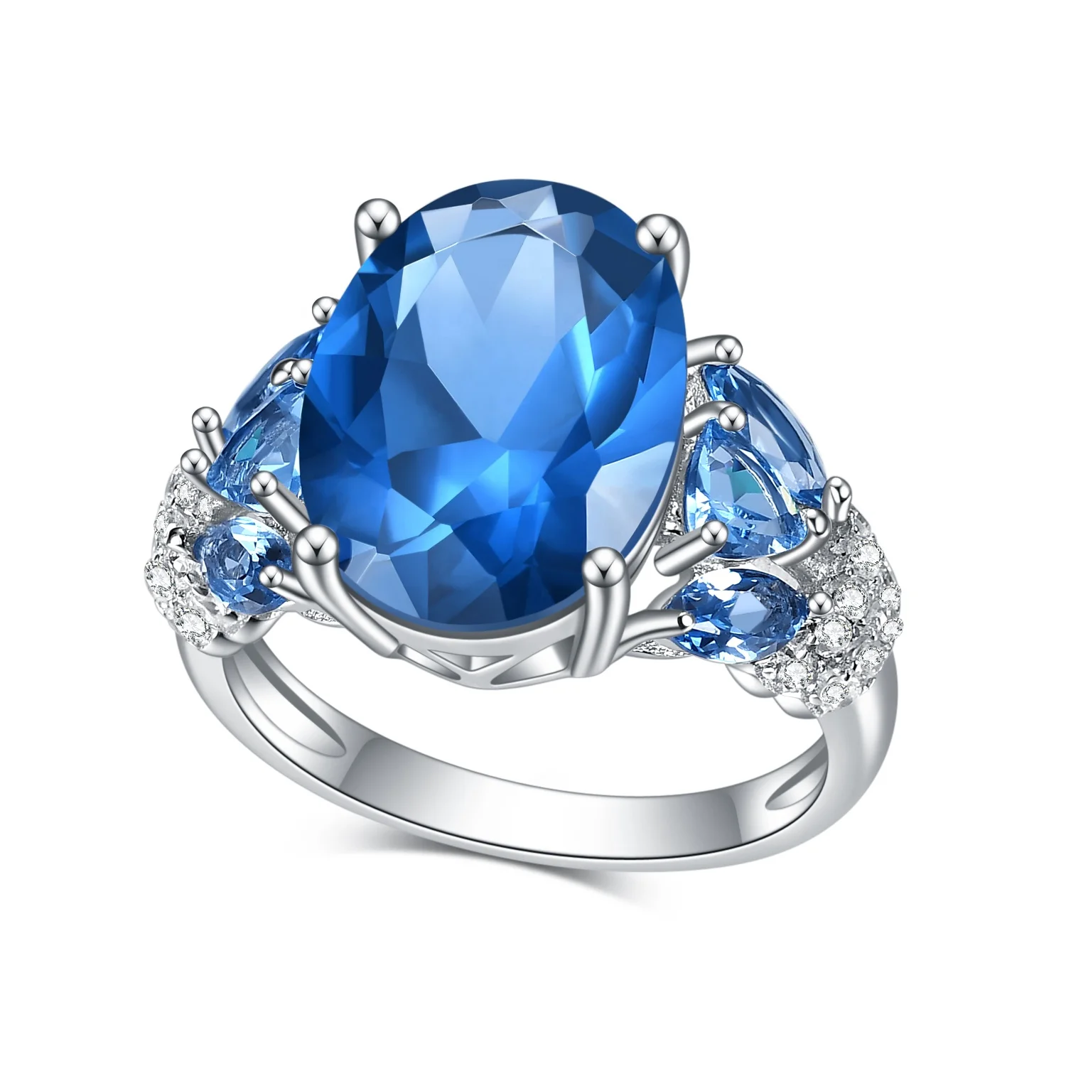 

Y144R Abiding Jewelry The New Listing 925 Sterling Silver Lab Blue Spinel Oval Cut Custom Ring Maker Ladies Rings