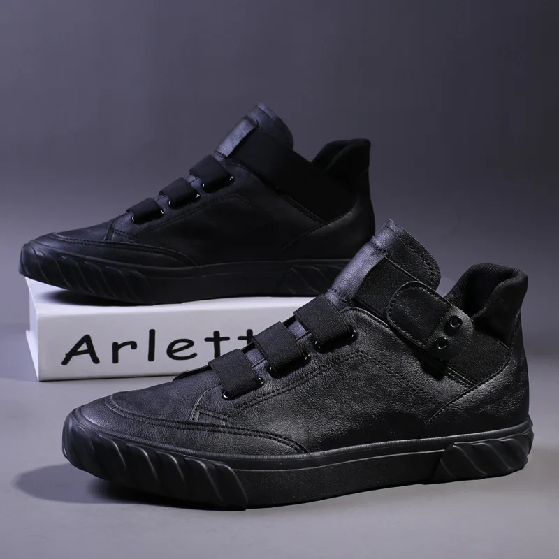 

New men's casual leather shoes winter warm shoes