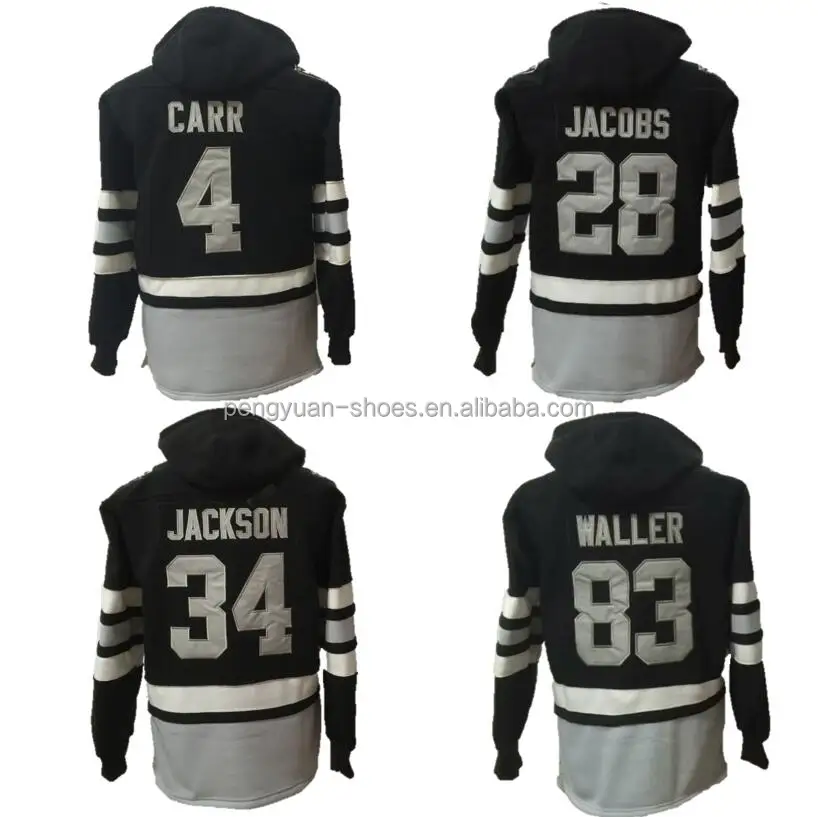 

Custom #4 Derek Carr #83 Darren Waller #34 Bo Jackson Style Jersey Embroidered American Football Sweater Winter Hoodie