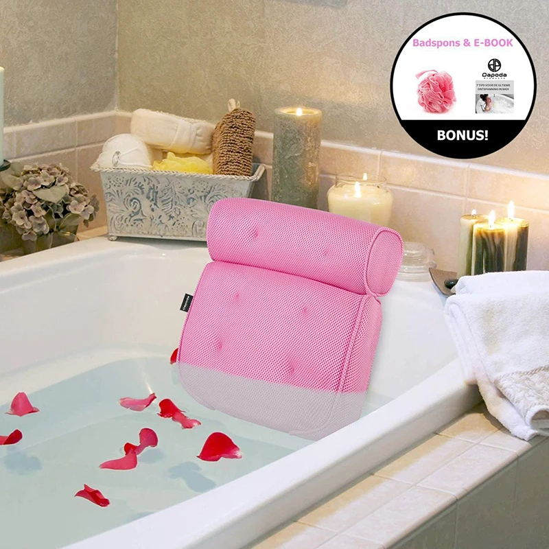 2020 Bathtub Spa Pillow With 4d Air Mesh For Tub Neck Shoulder Headrest For Women Men Non Slip Quick Dry Custom Logo Spa Pillow Buy Water Permeable Material Bath Pillow With Suction Cups For