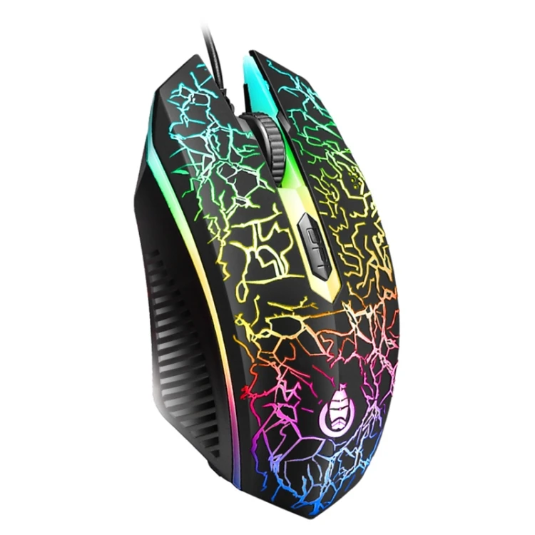 

Stock available SHIPADOO D620 1600 DPI Three-speed Adjustable Four-button Cool Colorful Respiration Light Gaming Wired Mouse, Black