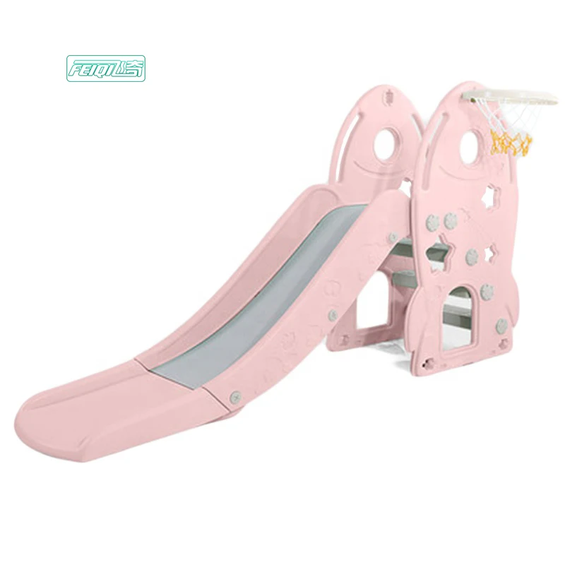 

Indoor baby slide plastic playground slide set, Pink