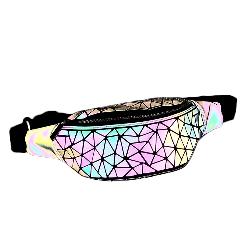 

Designer Reflective Color Change Bags Geometric Waist Bag For Women