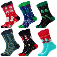 

Amazon Fall New Santa Elk In Stockings Tide Cotton Socks Men's Christmas Socks