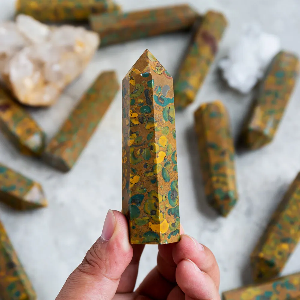 

Wholesale Loose Gemstone Raw crystals Ajooba Jasper Point Folk Crafts Crystals Healing Stone