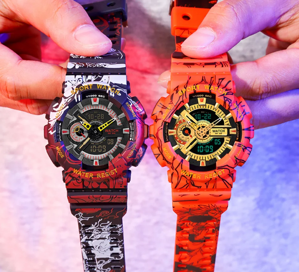 

New Dragon Ball Electronic Boys Watches Fashion Trend Waterproof Watch Korean Version Students Dual Display Sports Watch