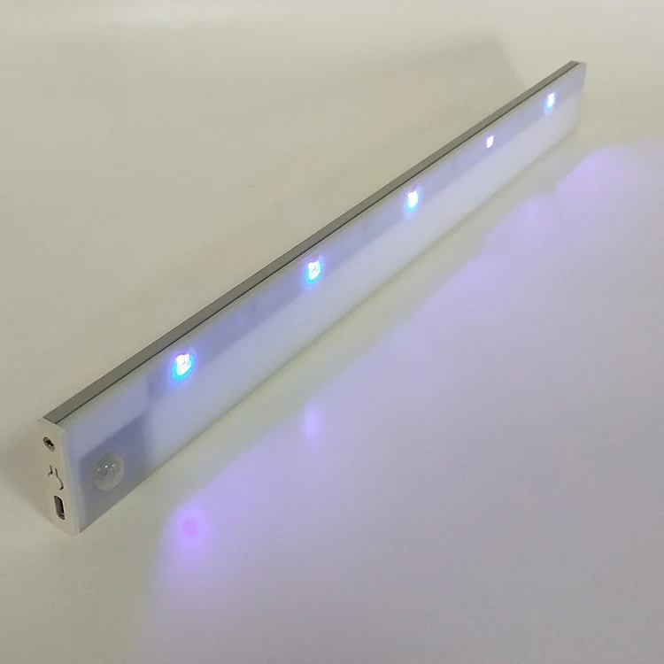 New Arrival USB Rechargeable Magnetic Portable Motion Sensor LED Cabinet Light with UV-C Sterilizer