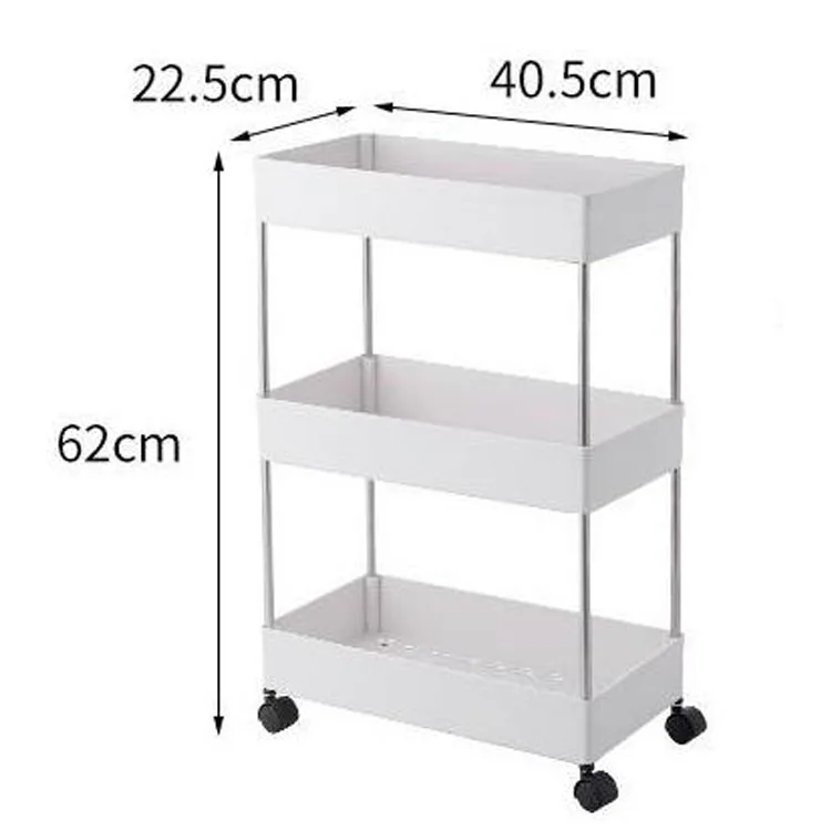 

2021 Fashion Classics Trolley Organiser Multipurpose Rolling Kitchen Cart Store 3-Tier Storage Rack Shelf Utility Storage Trolly, Customized color