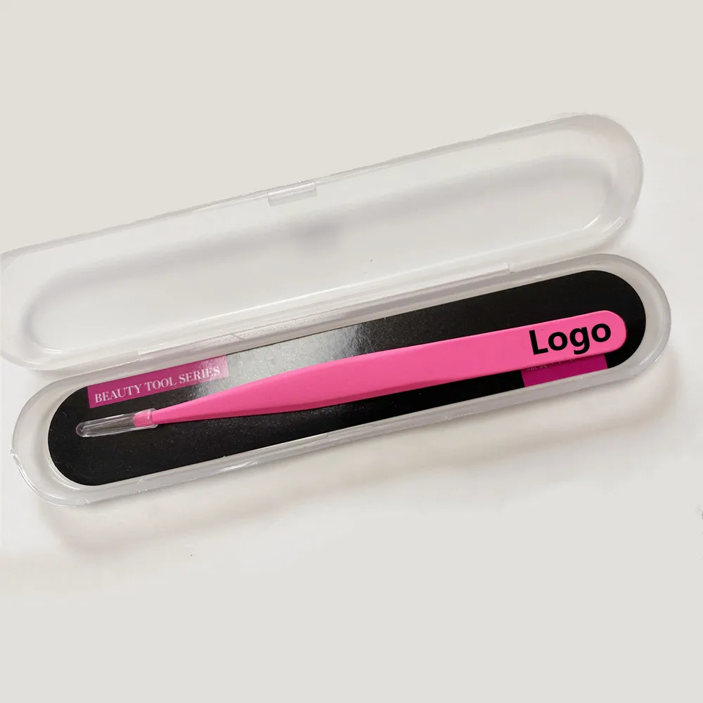 

Private logo volume eyelash extension tweezers, Pink