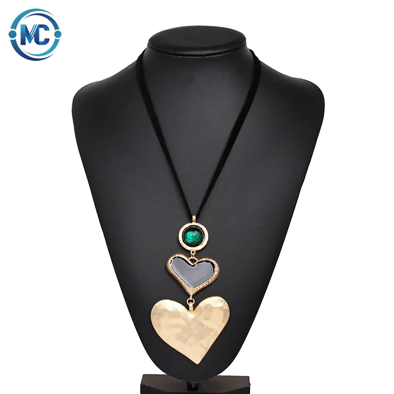 

2021 african new cute wind heart sublimation necklace pendant gold