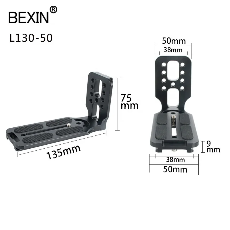 

Aluminum Camera Arca Swiss Universal Camera Vertical Shooting L Plate Base Quick Release L Bracket Holder for Ball Fluid Head, Black