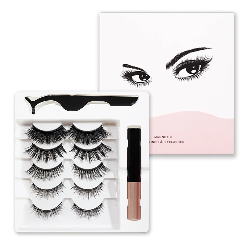 

Hot selling faux mink cashmere ellipse matte flat lash eyelash extension Lashese With Case And Glue eyelashes, Natural black