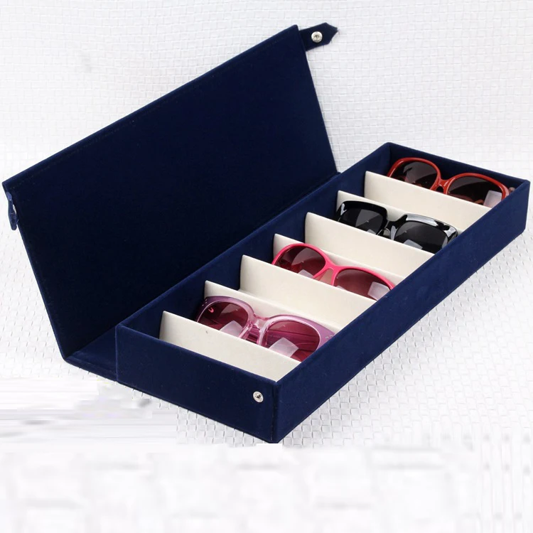 

Hand Made Eyeglasses Organizer Storage Gift Boxes Sunglasses Case Velvet Luxury Case Timepieces Jewelry Eyewear Sunglass Box