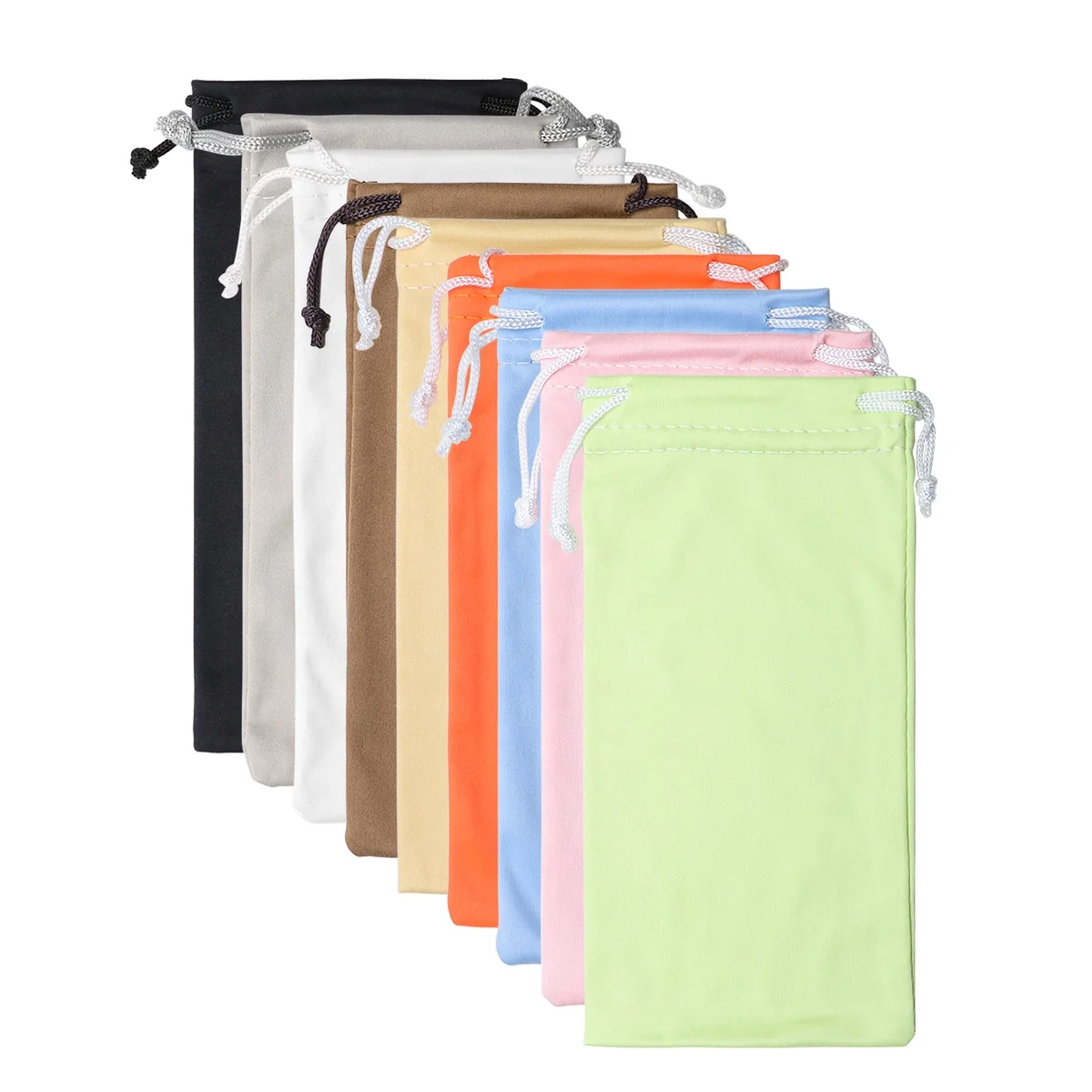 

High Quality Microfiber Pouch Best Glasses Pouch with Drawstring Durable Pouch for Cleaning and Storage, 3 colors