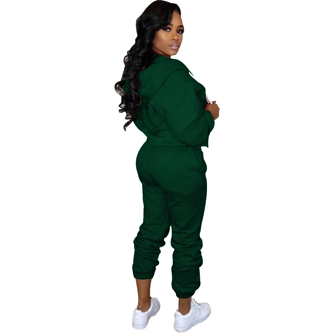 

Ladies Two Piece Polyester Custom Jogger Women Jogging Sweatsuit Winter Autumn Casual Set Fitted Plus Size Tracksuits for Women, Pictures showed