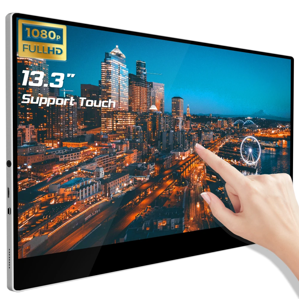 

Sibolan  1080P ips small portable monitor touch screen usb monitor build in battery for PS5 laptop M&ac Smart Phone