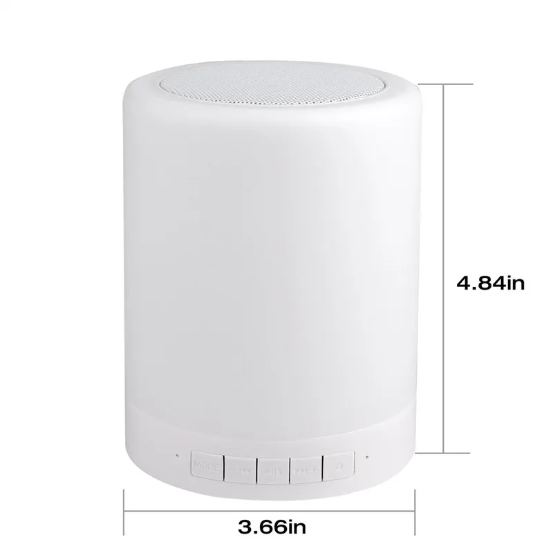Bedside Table Night Light Bluetooths Portable Wireless Touch Control Color LED Speaker TF Card AUX-in Support - ANKUX.COM